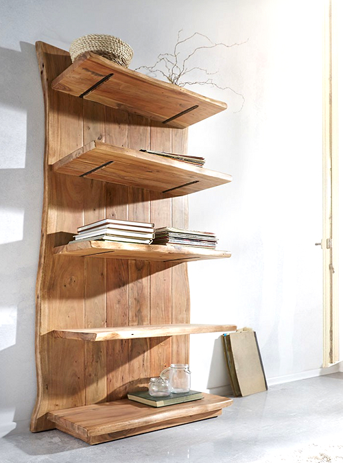 Libreria verticale da parete Christie castagno naturale