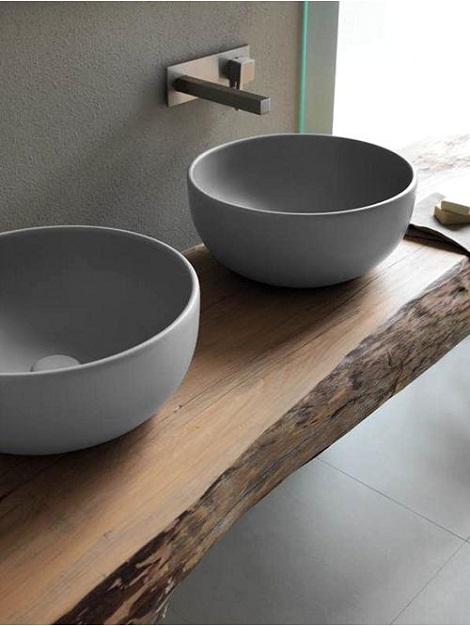mensola piano lavabo legno massello Denise