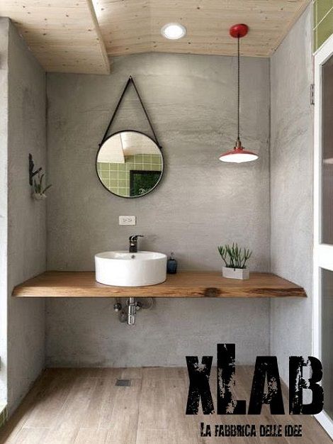 mensola piano lavabo legno massello appoggio April