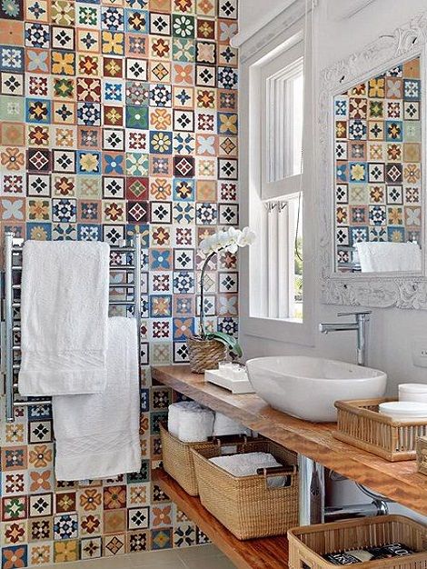 mensola bagno lavabo appoggio legno massello slim