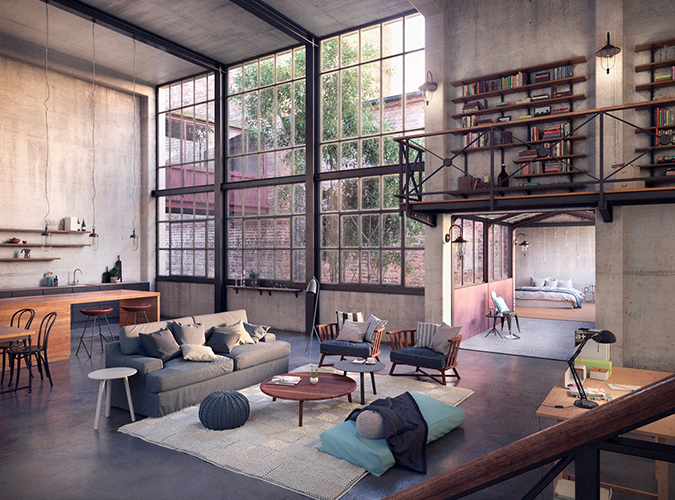 Arredamento stile indusrtiale loft