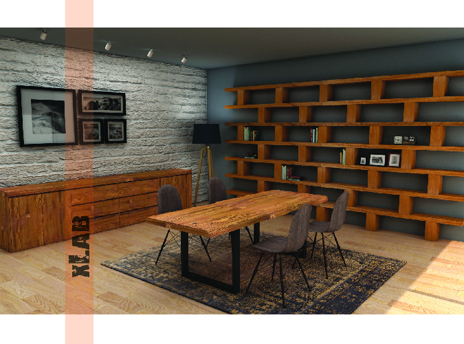 Rendering stanza con tavolo