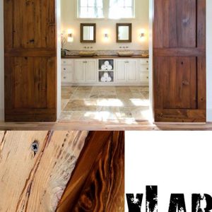 Doppia porta scorrevole da interno in legno massello di stile industriale