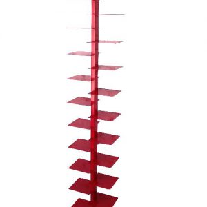 Libreria verticale a colonna Darwin di colore rosso