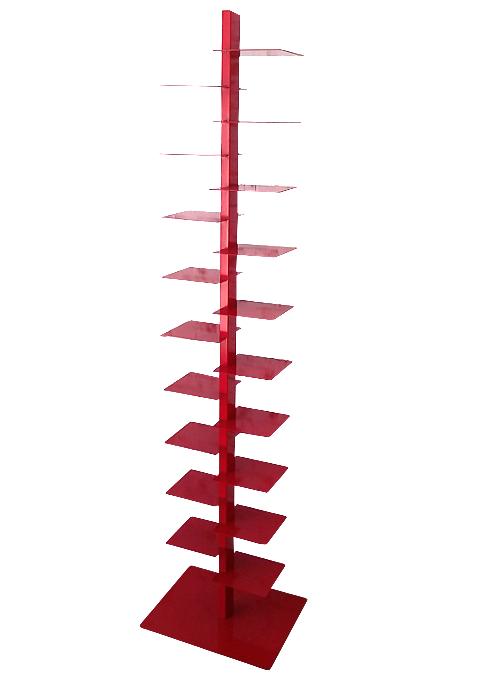 Libreria verticale a colonna Darwin in ferro rossa Xlab