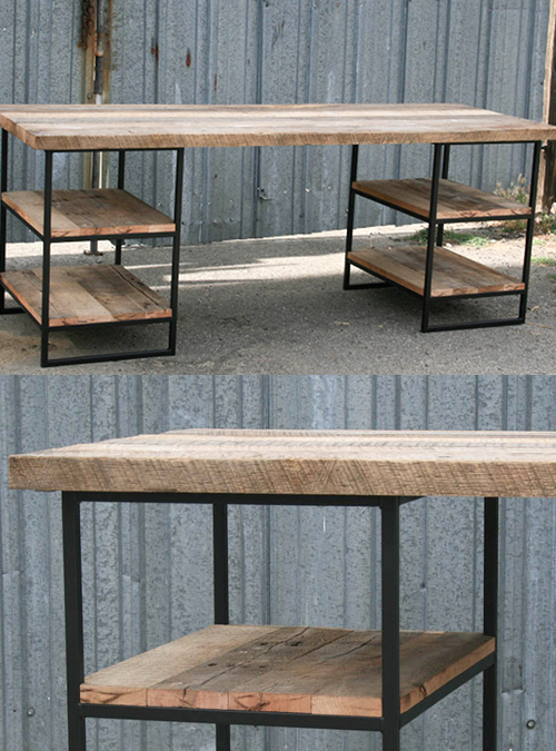 Scrivania in legno e ferro industrial design Verga Xlab