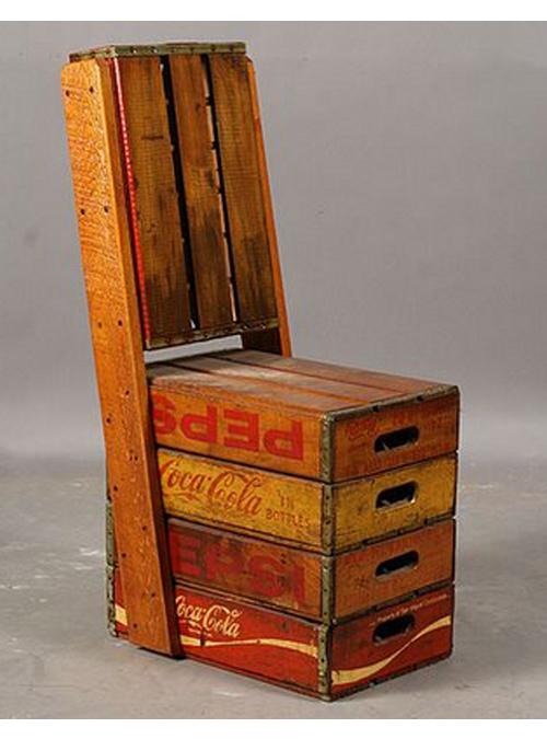 Sedia vintage Pepsi Coke old style in legno vintage Xlab