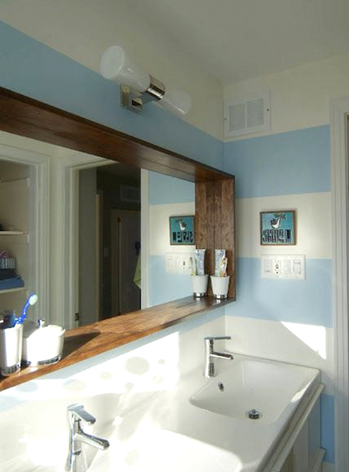 Specchio da bagno con cornice in legno Artemide Xlab