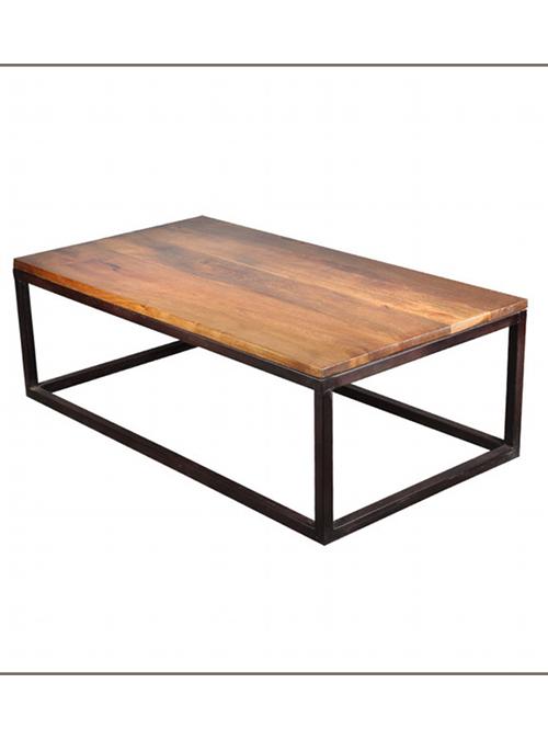 Tavolino da salotto basso in legno e ferro vintage Xlab