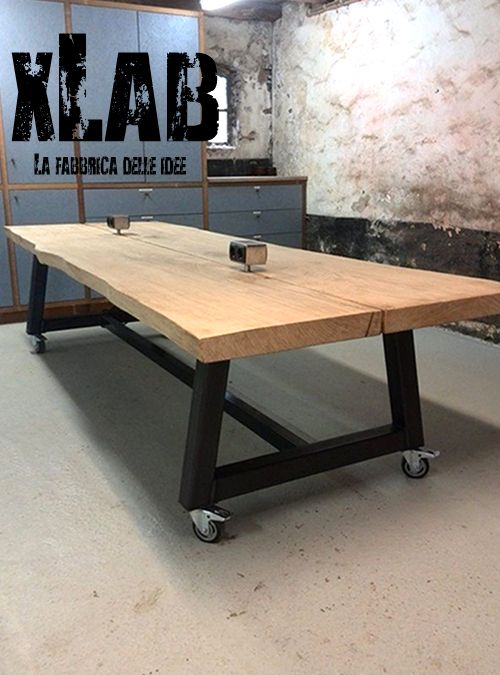 Tavolo scrivania legno massello di castagno Alcott Xlab