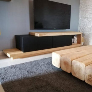 Mobile porta TV design moderno in legno massello – Black Block