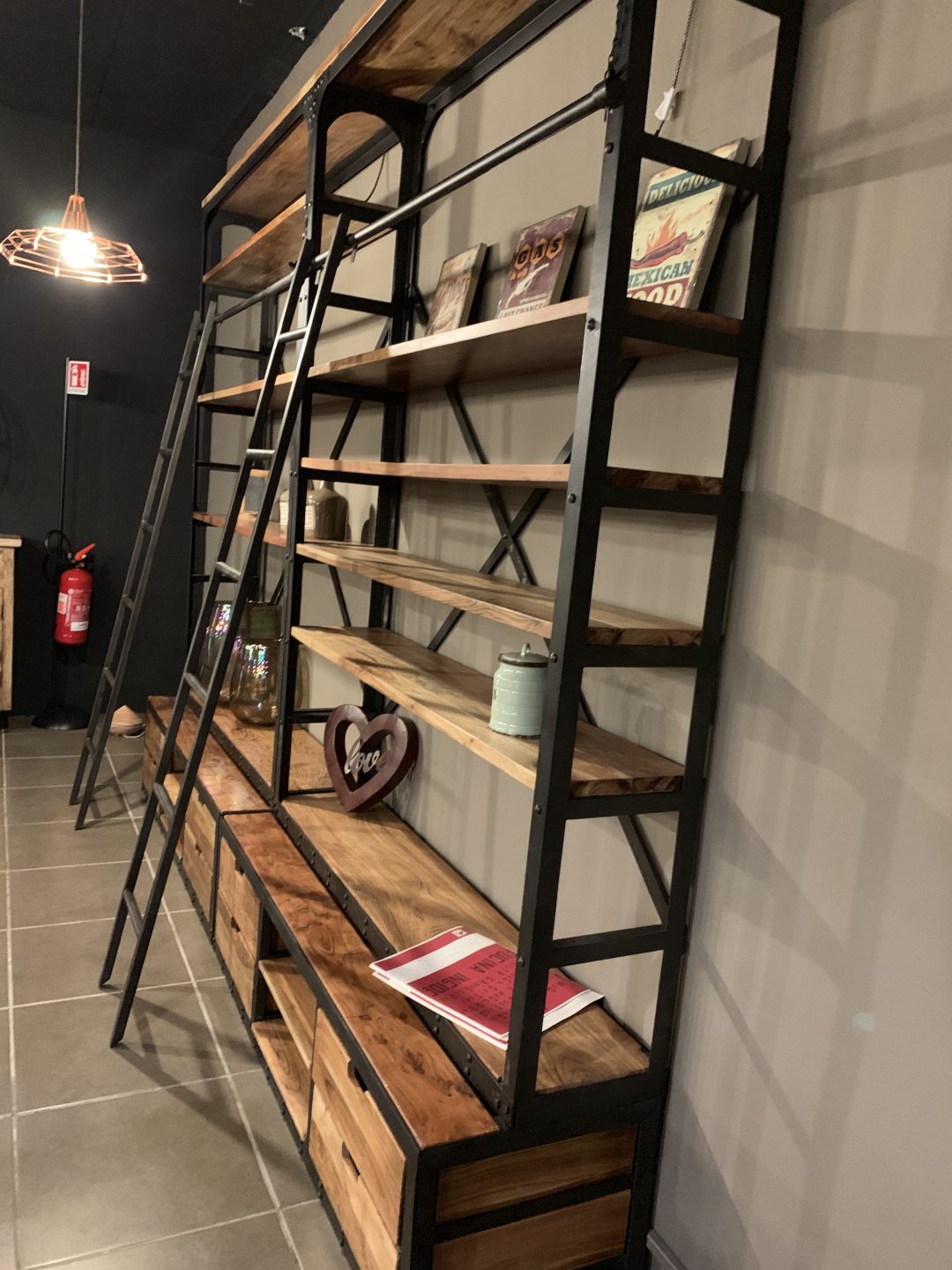 libreria-stile-industriale-legno-ferro-rj-5 - XLAB Design