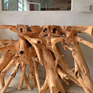 Consolle da ingresso legno naturale radice di Teak