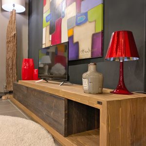 Mobile porta tv in legno effetto rustico Grand Noir Maxi