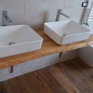 Offerta mensola da bagno in legno massello di frassino