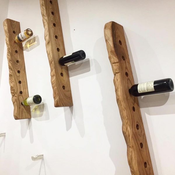 Portabottiglie da parete in legno per vino
