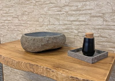 Mensola legno grezzo per lavabo da appoggio