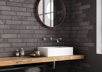 Mensola top bagno piano lavabo in legno massello di rovere