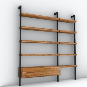 mobile libreria modulare legno e ferro stile industriale xlab design