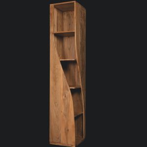 Libreria doppia in legno noce nazionale a colonna verticale con ripiani interni  – XLAB Design