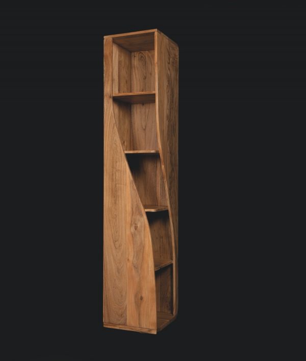 libreria colonna verticale in legno massello design originale