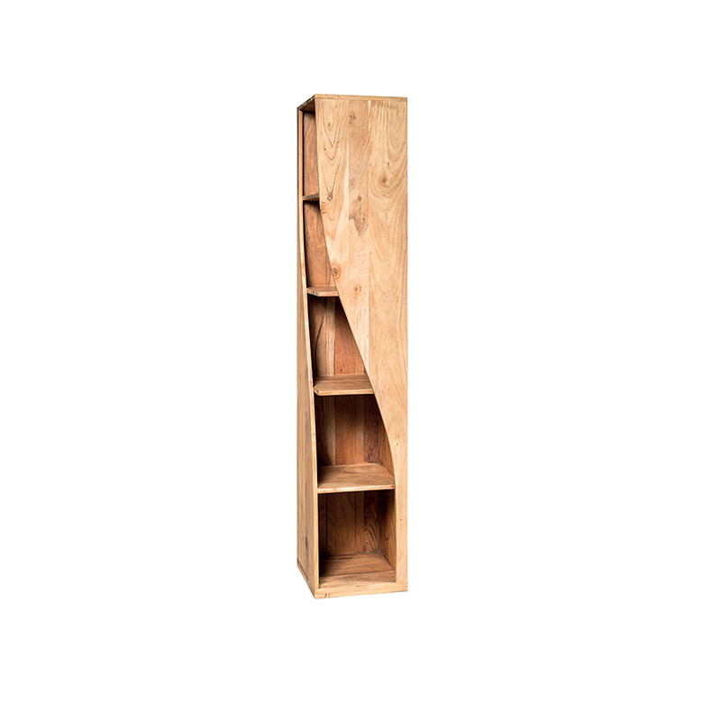 libreria-da-terra-in-legno-massello-ondulata - XLAB Design