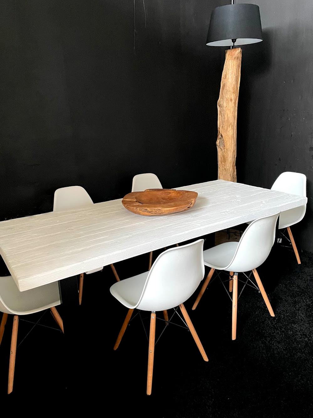 Tavolo industriale in legno bianco di larice Luce - XLAB Design