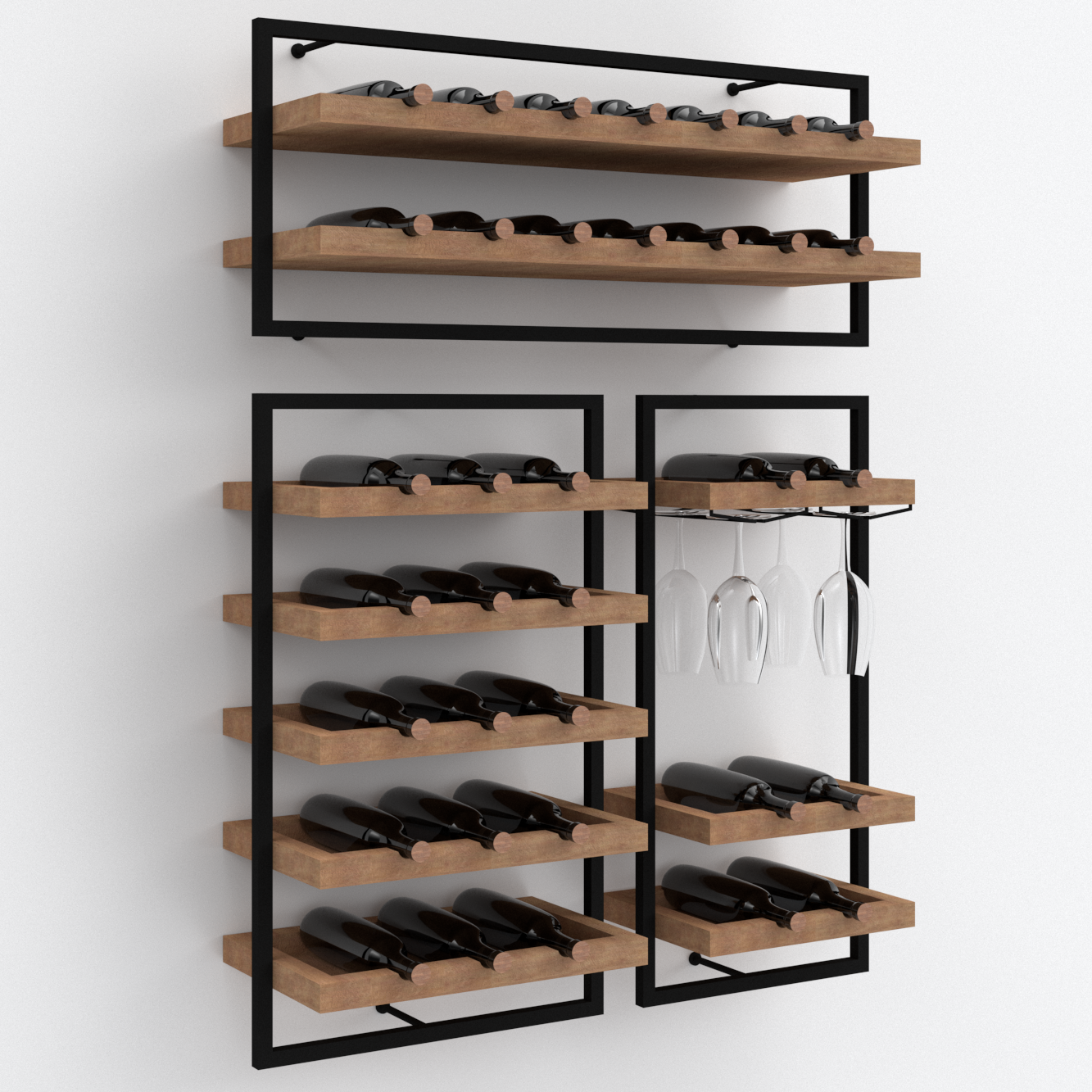 Portabottiglie da parete cantinetta di design 34 bottiglie di vino - Wine  Frame