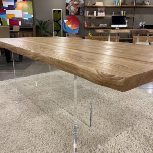 Tavolo legno massello gambe trasparenti in plexiglass 200×100 cm – Star