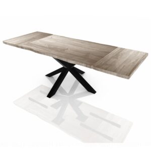 Tavolo sala da pranzo allungabile in legno massello acecande 200 x 90 cm + 2 prolunghe – Doroty
