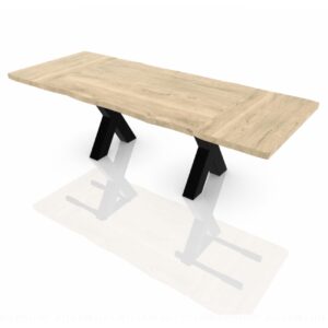 Tavolo industriale in legno massello 200 x 90 cm allungabile fino a 280 cm – Lory