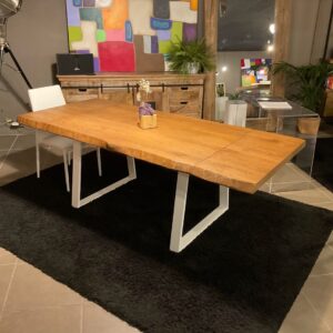 Tavolo allungabile in legno massello Teak 140×90 cm + prolunghe da 40 cm – Ohara