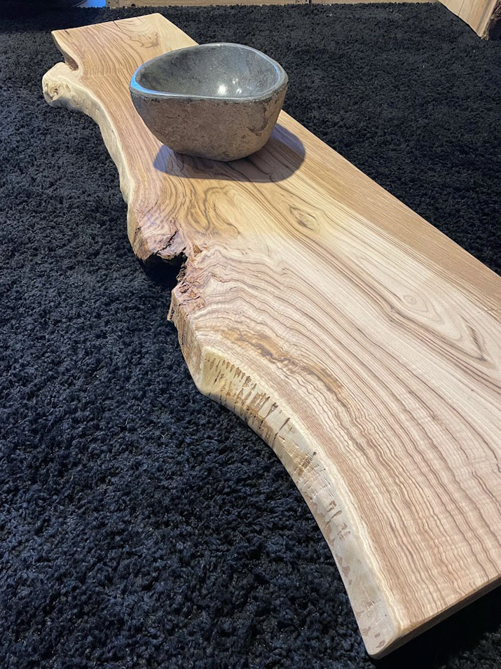 Asse in legno grezzo di castagno segato da tronco L220 P42-54 SP6 cm -  Agata - XLAB Design