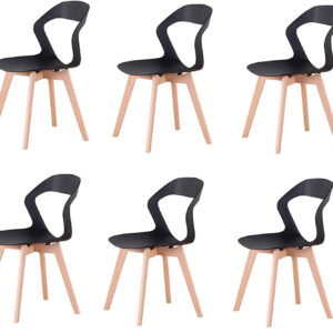 Set 6 sedie da cucina di design minimal colore nero