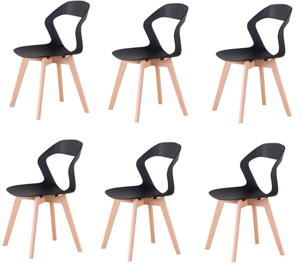 nere sedie legno plastica design