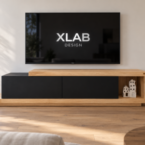 Mobile porta TV design moderno in legno massello – Black Block
