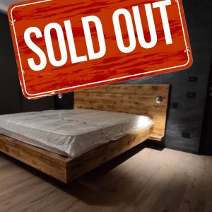 Letto matrimoniale in legno di recupero stile rustico rovere bruciato Rocco