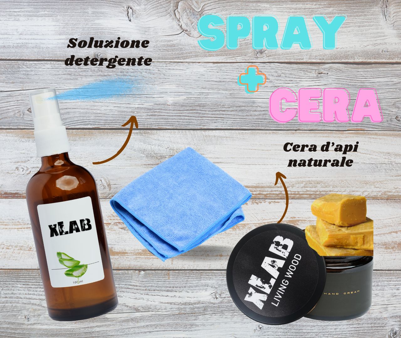 Detergenti per legno pulitore spray e cera d'api naturale - XLAB Design -  XLAB Design