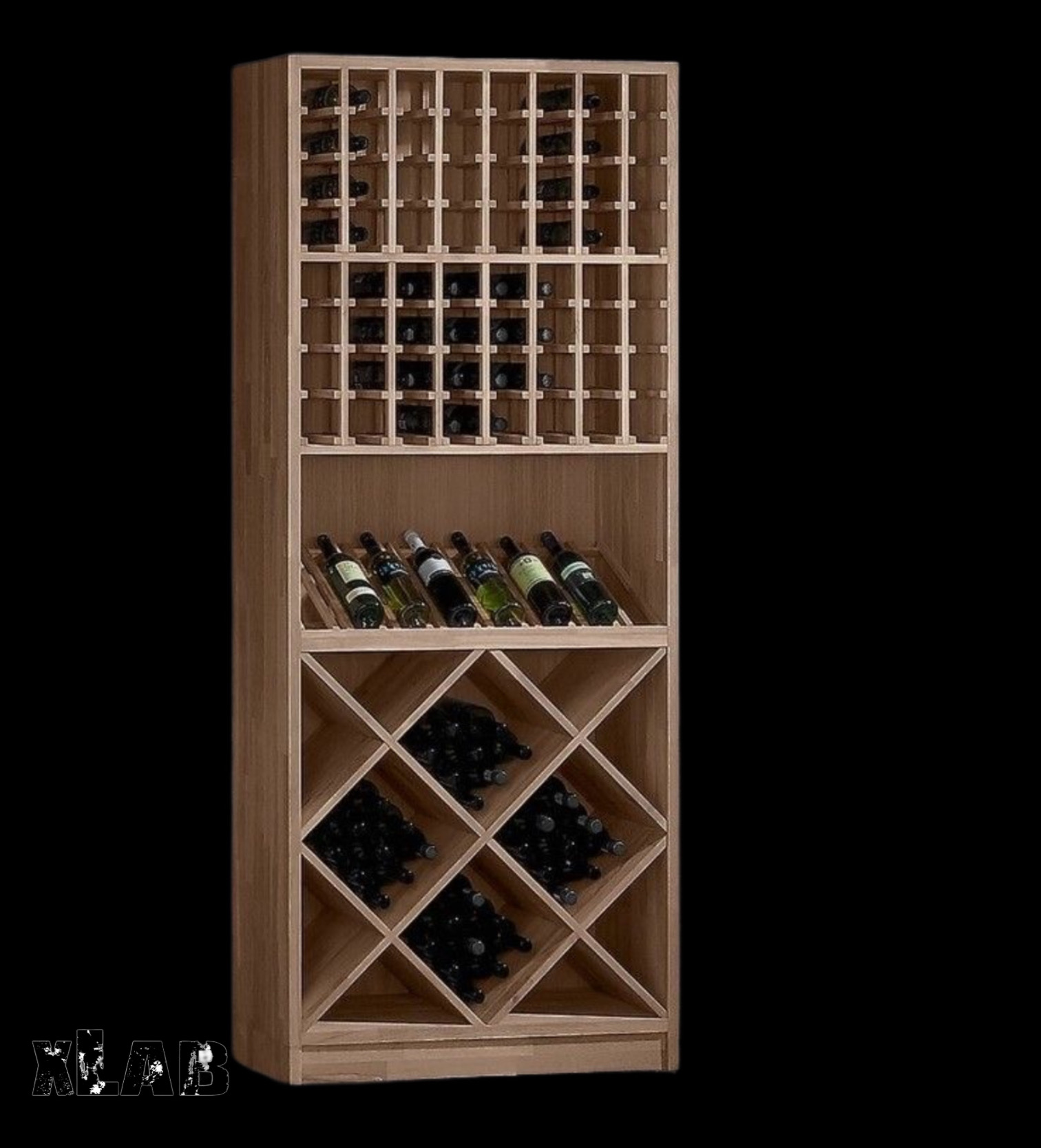 Mobile 130 portabottiglie cantinetta in legno per vino - Xlab