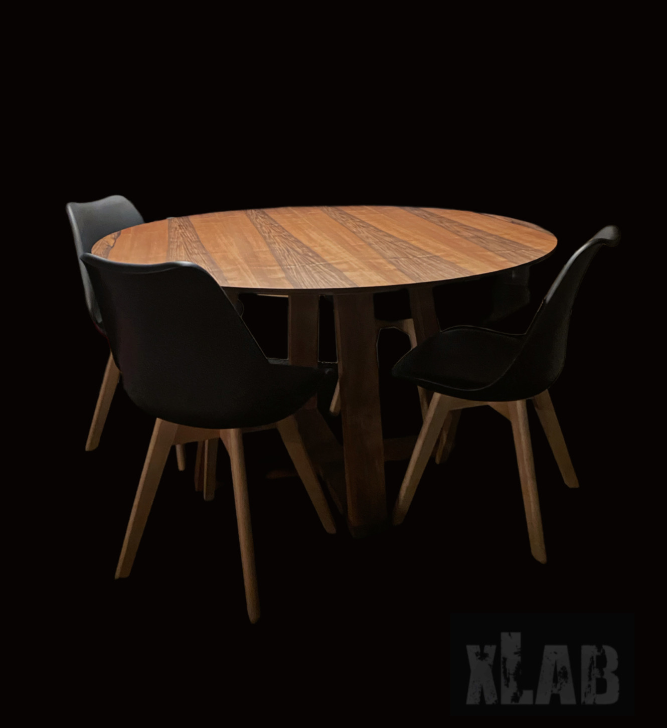 Tavolo da pranzo rotondo in noce nazionale dal design moderno - Ginny -  XLAB Design