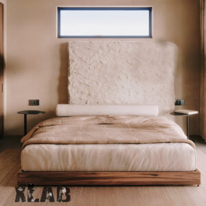 Tastiera per letto matrimoniale decorata con effetto cemento – Xlab Design