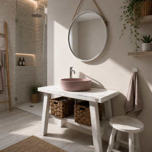 Mobile da bagno in legno shabby chic stile country – Maggie
