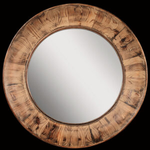 Specchio rotondo diametro 110 cm con cornice in legno massello di recupero