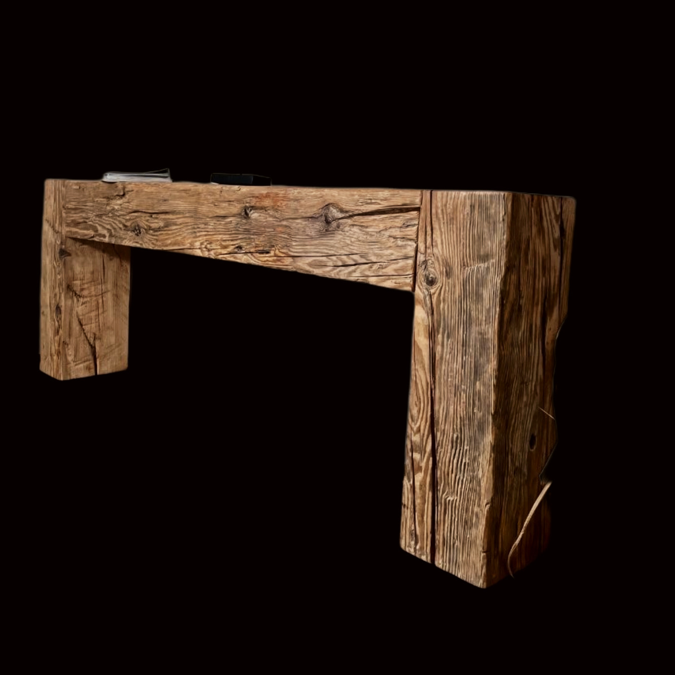 Consolle tavolo da ingresso trave in legno antico pezzo unico