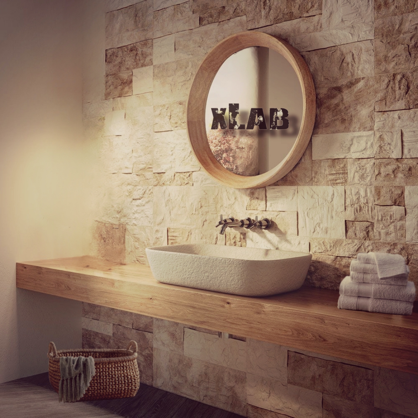 Mensola da bagno in legno massiccio design minimalista - Doriana - XLAB  Design