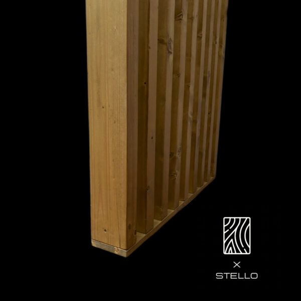 Divisorio con listelli di legno verticale piedini di regolazione senza bucare il pavimento