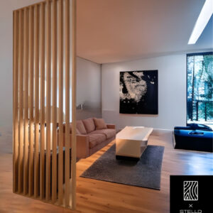 Parete divisoria listelli di legno – L 90 H 270 cm – separare gli ambienti senza bucare il pavimento