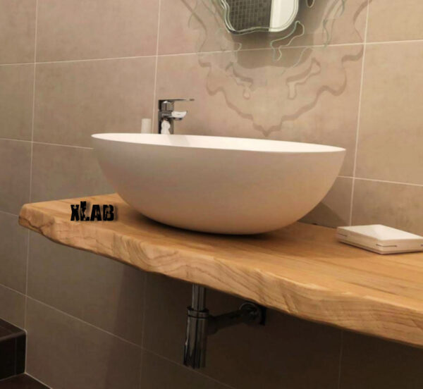 Mensola lavabo da bagno in legno massello