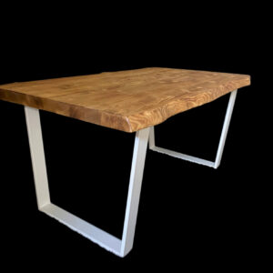 Tavolo da cucina stile industriale legno massello di larice 160 × 90 cm gambe in ferro