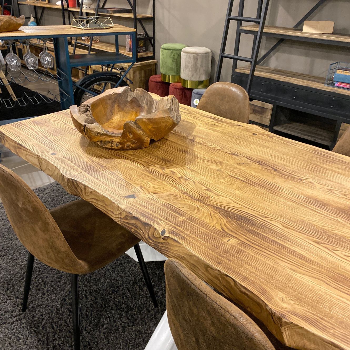 Tavolo da pranzo legno antico Old Wood misura 180 x 100 gamba a stella in  ferro bianca Rubert - XLAB Design